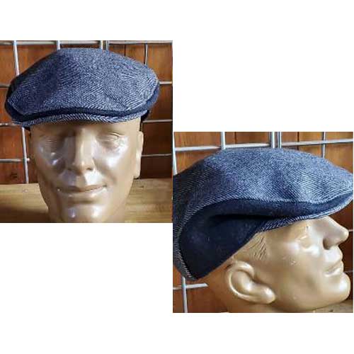 #45 Flat Cap Blue Tweed