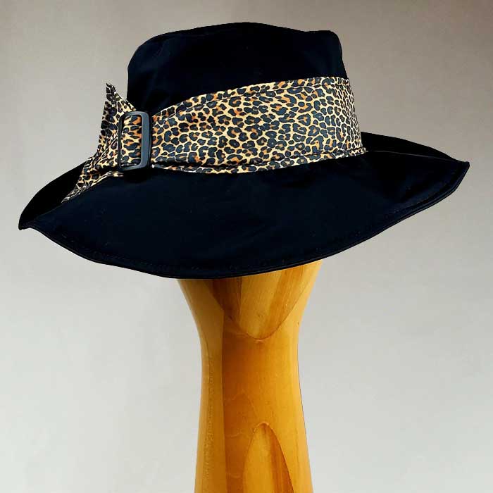 Big Brim Black Leopard