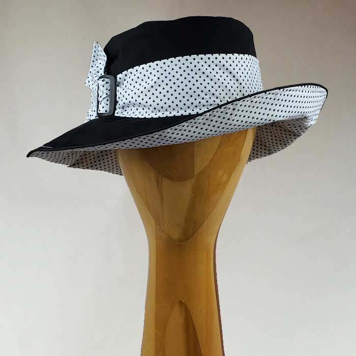 Big Brim Black Polka Dot