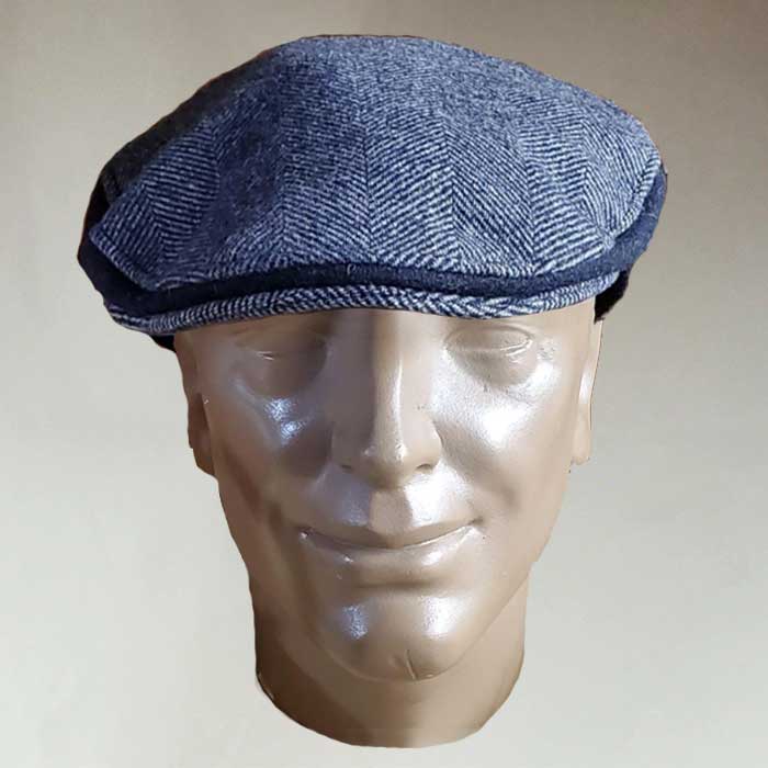 Flat Cap Blue Tweed