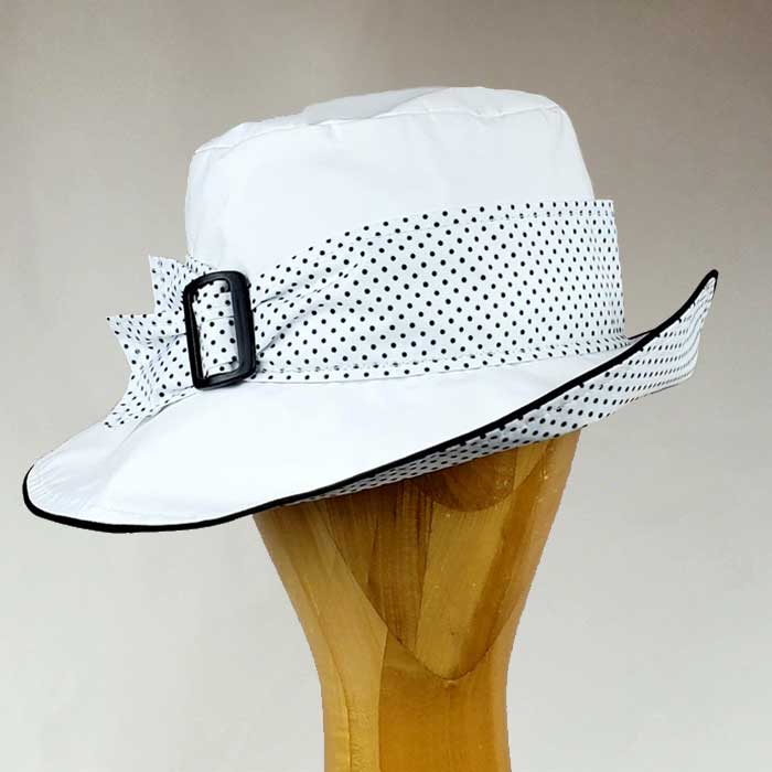 Medium Brim White Polka Dot