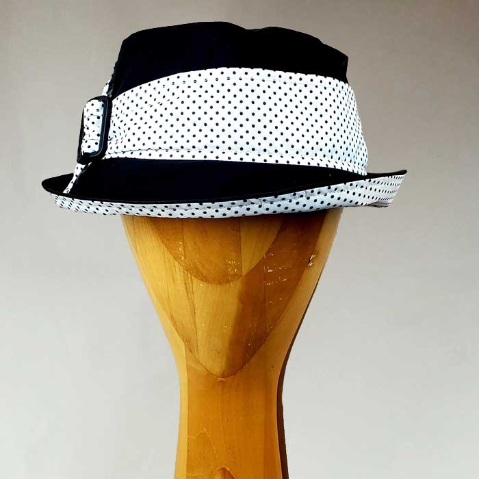 Bucket Brim Black Polka Dot